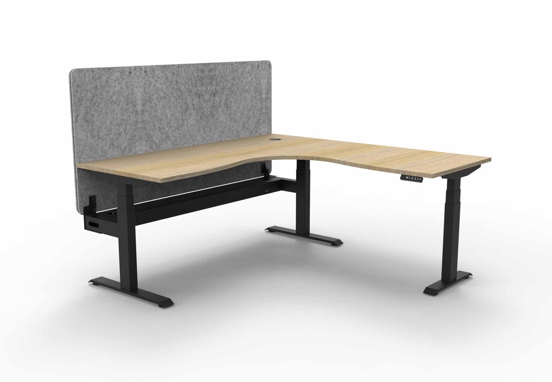 Boost+ Corner Workstation with Cable Tray and Eco Screen
